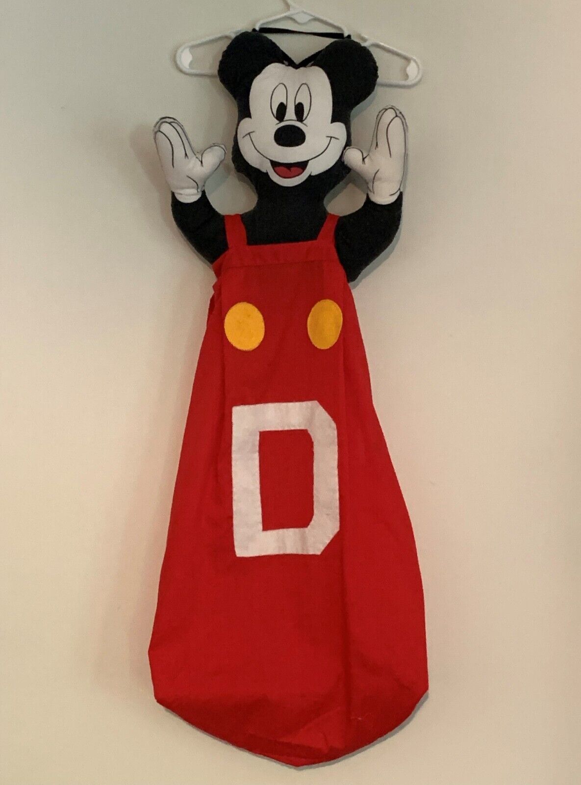 Vintage Mickey Mouse 1980's Disney Baby Hanging Diaper Holder Stacker Crib 35"