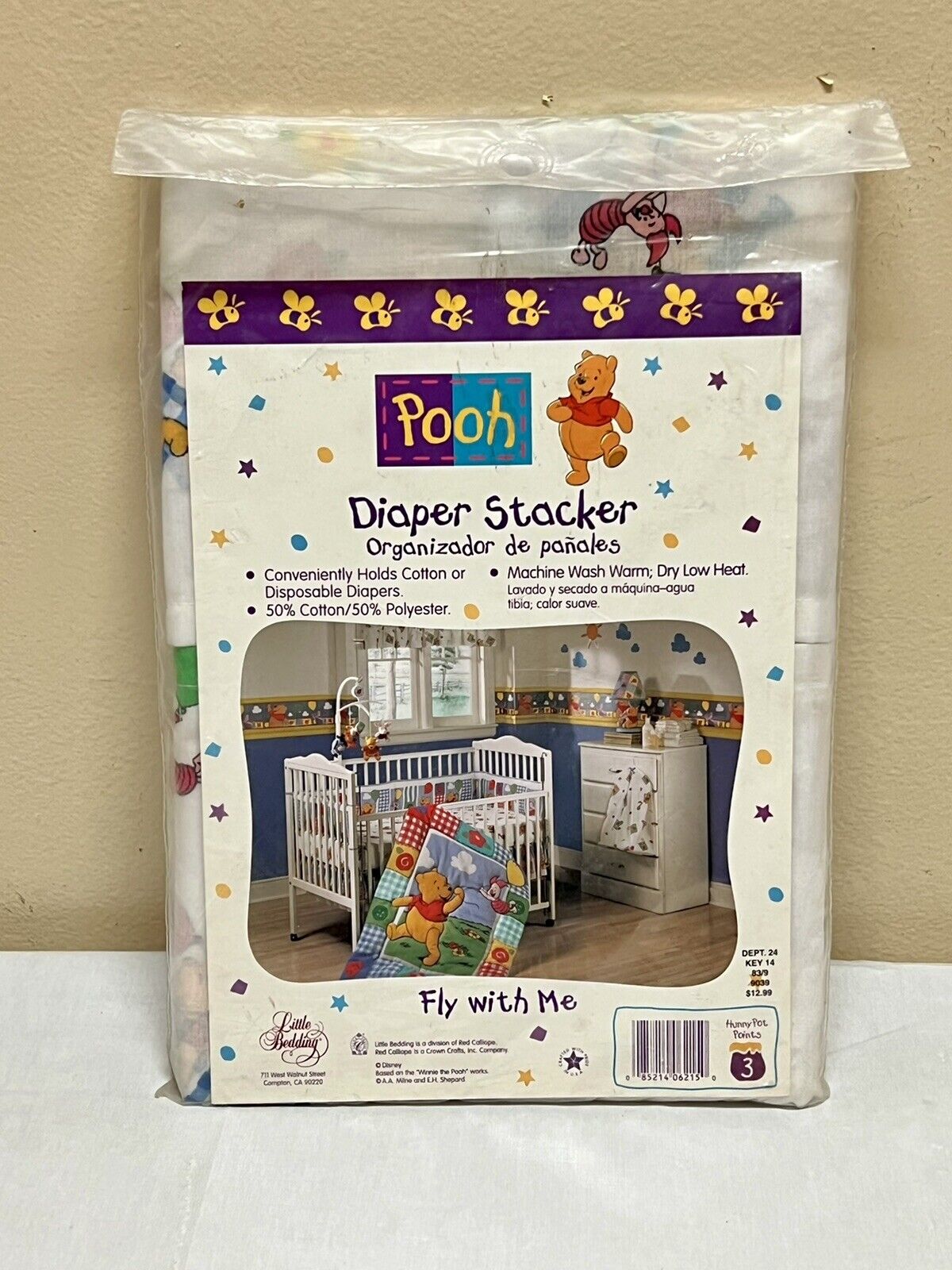 Disney Classic Winnie The Pooh Diaper Stacker Holder "fly With Me"