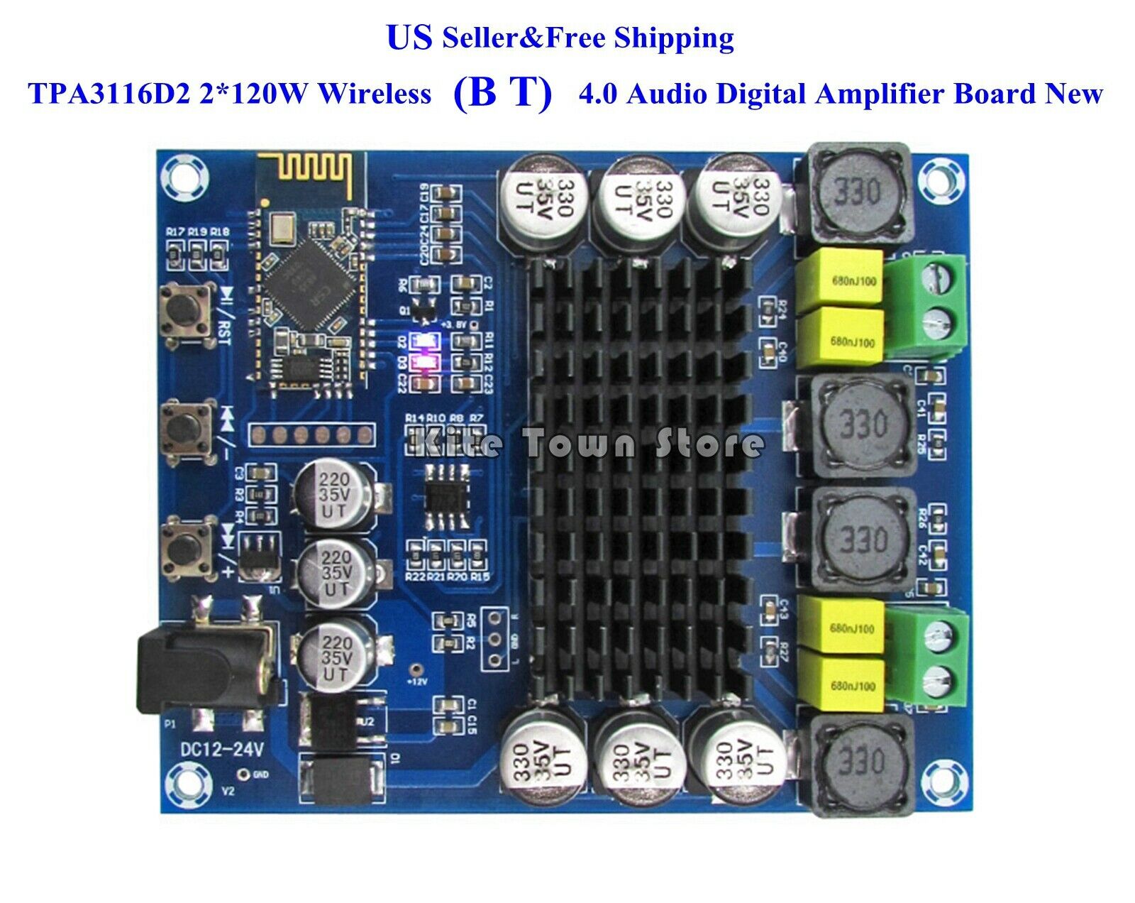 Us Tpa3116d2 2*120w Wireless Bluetoth 4.0 Audio Receiver Digital Amplifier Board