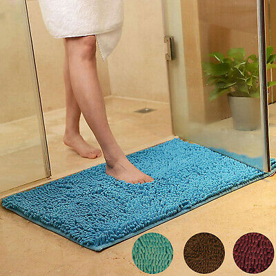 Absorbent Soft Shaggy Non Slip Bath Mat Bathroom Shower Home Floor Rugs Carpet