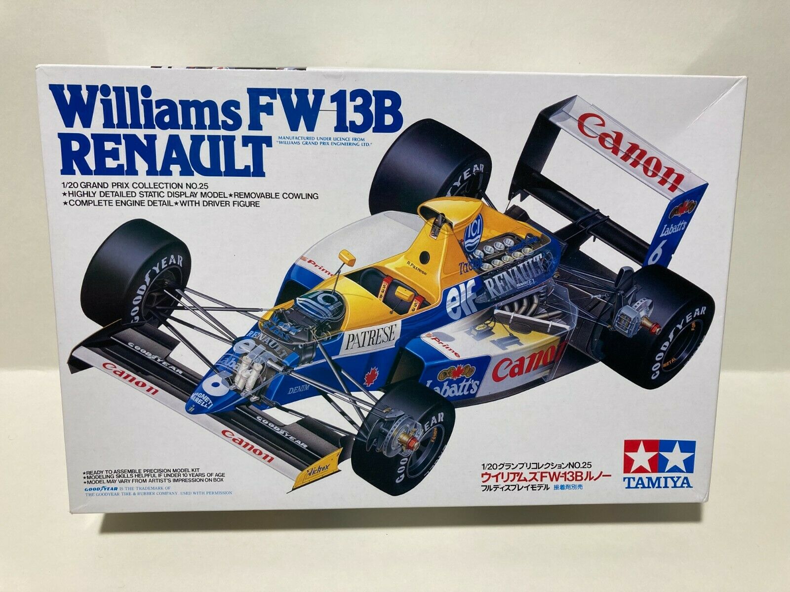 Tamiya 1/20 Williams Renault Fw-13b #20025 W/indycals Car And Tire Decals.