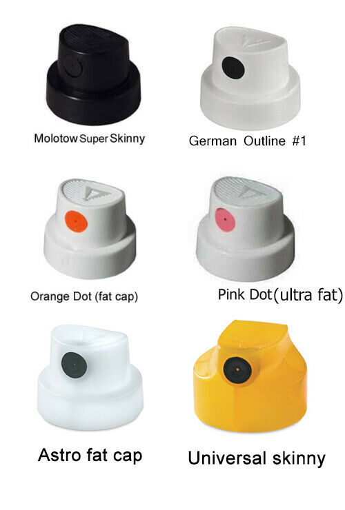 Professional Spray Paint Caps Nozzle Pink Orange Dot Astro Fat Skinny Outline