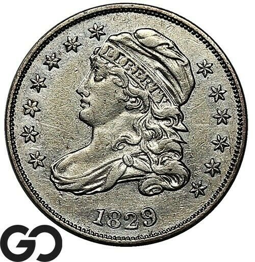1829 Capped Bust Dime, Choice Au Early Collector Type 10c ** Free Shipping!