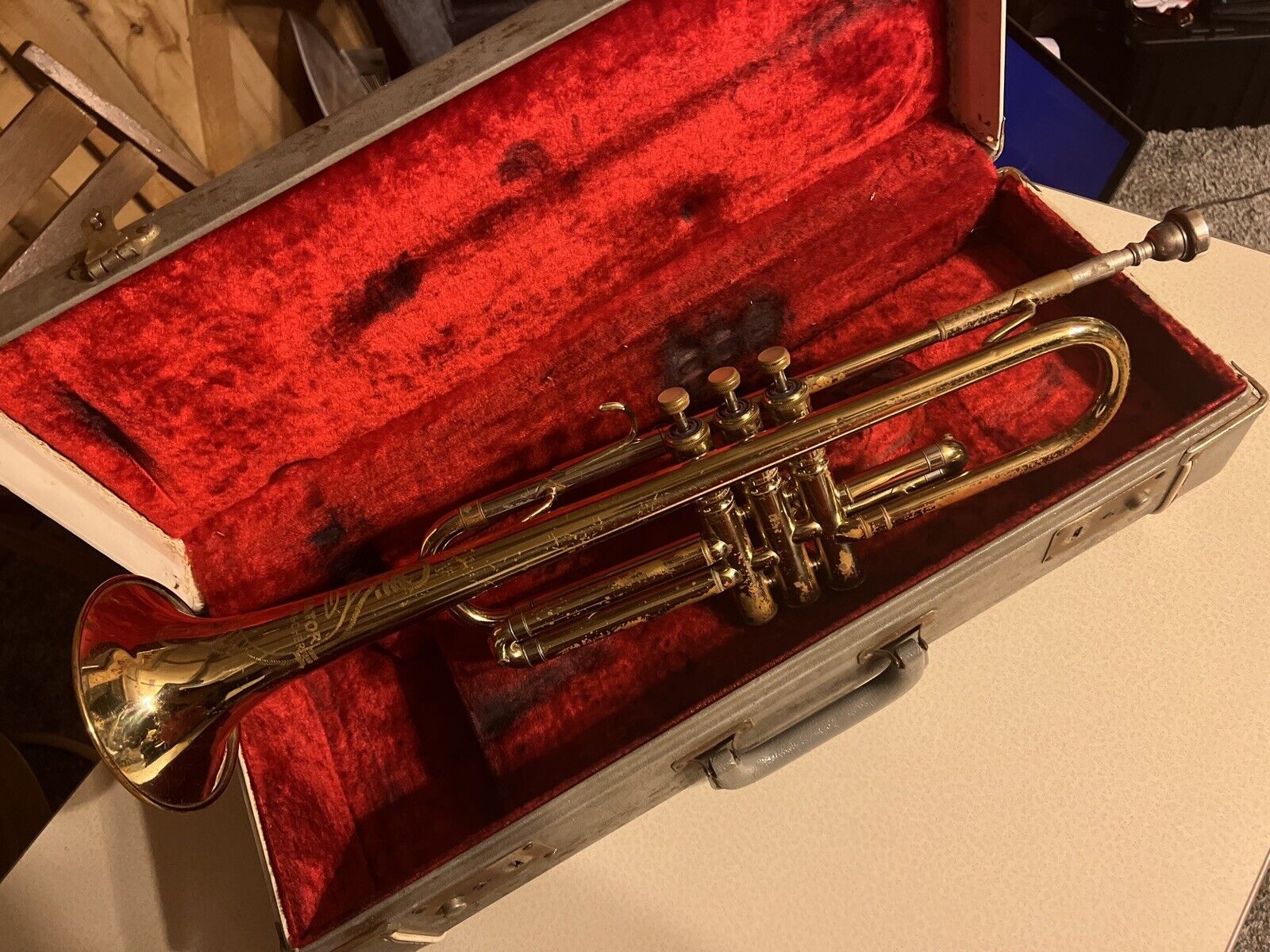 Vintage Carl Fischer Senator Trumpet W/ Case
