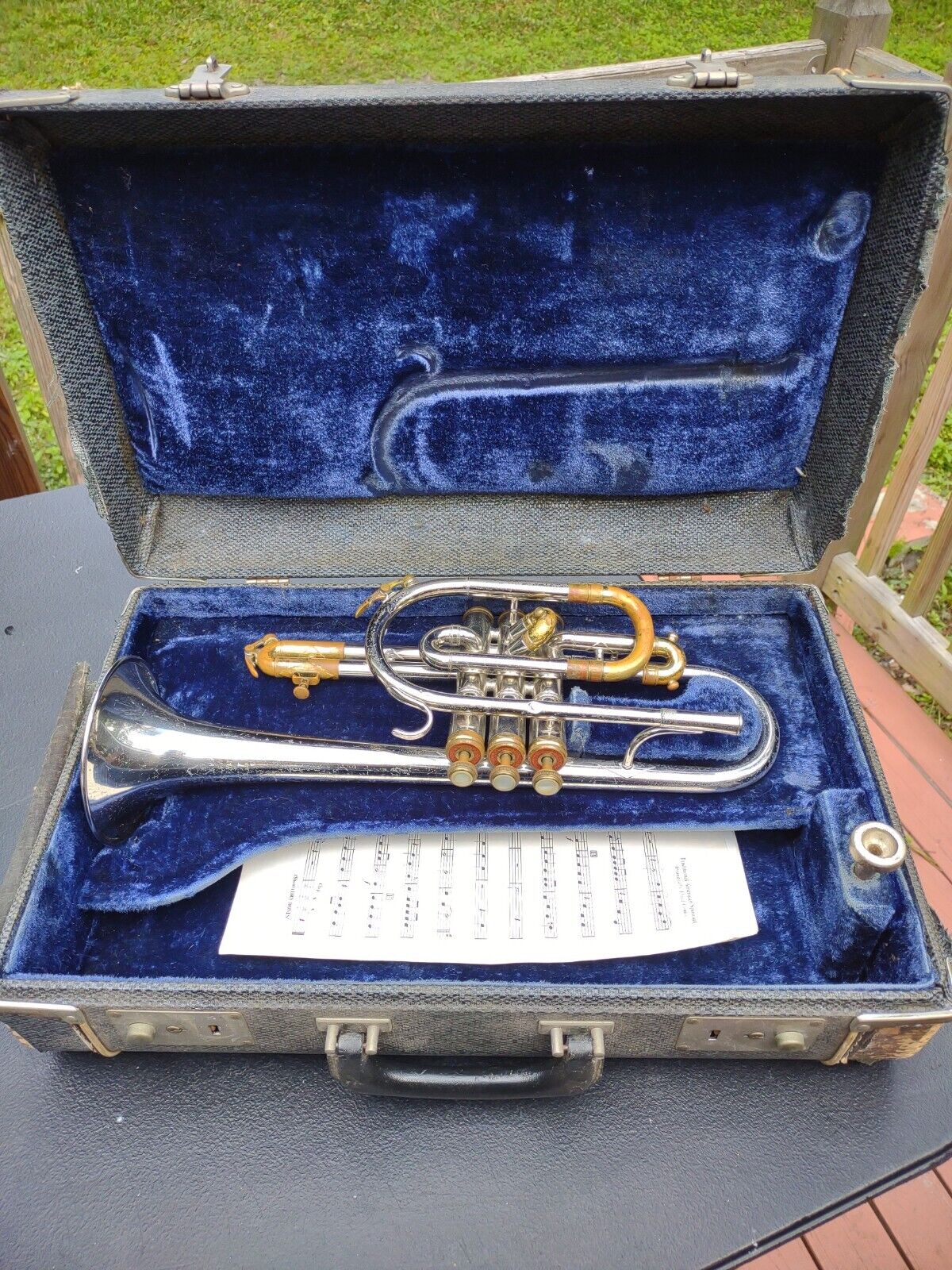 Vintage King Tempo 1940 Silver And Brass Trumpet With Original Case #434380