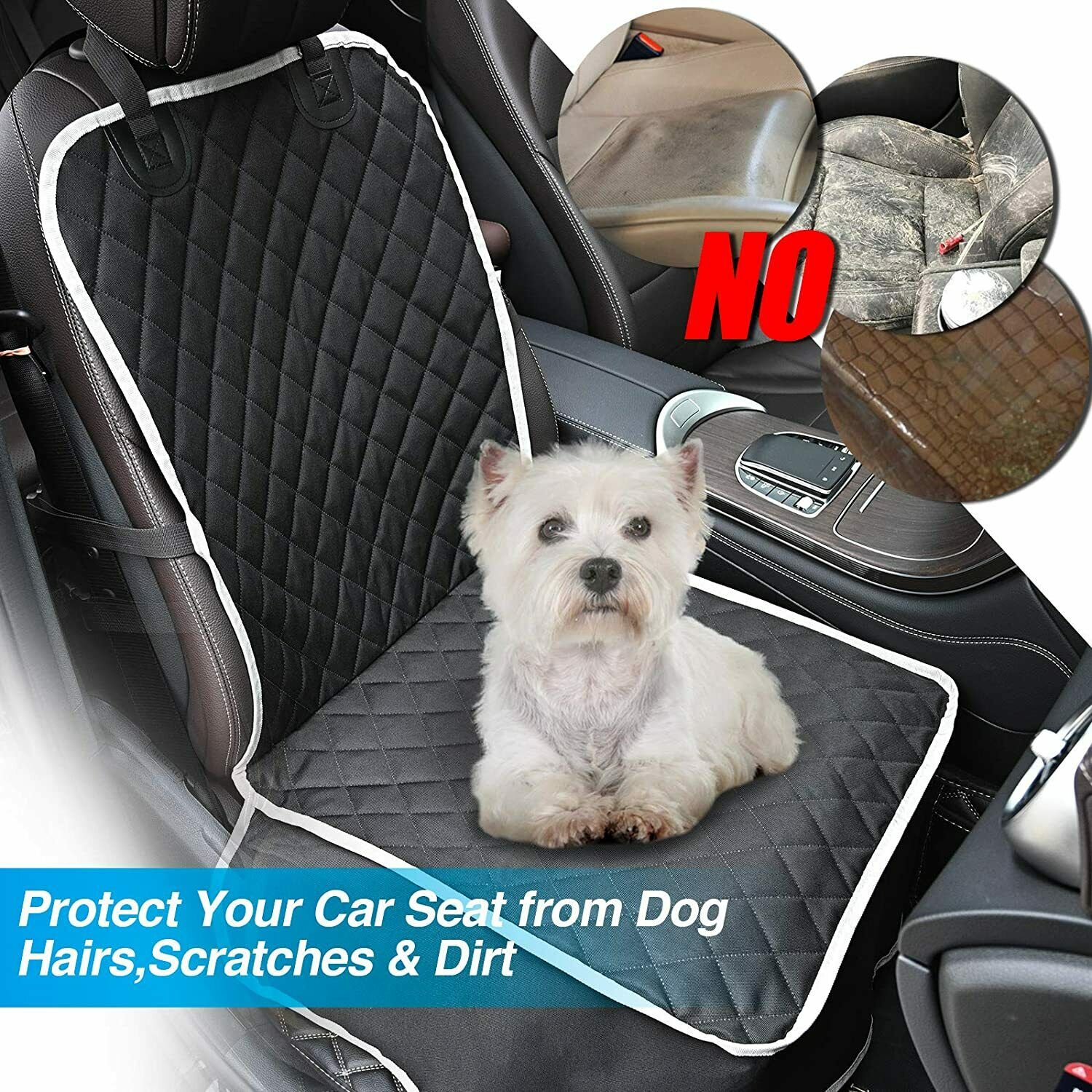 Pet Front Seat Cover Dog Car Seat Cover Waterproof Nonslip Rubber Protector Mat