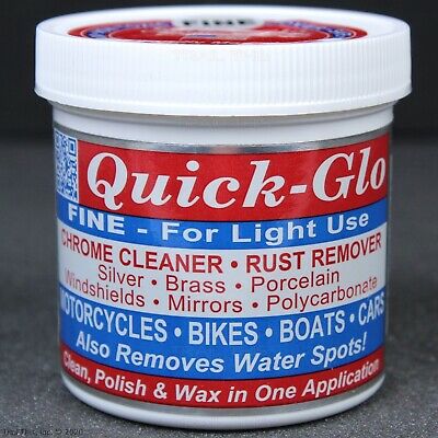 Quick-glo Fine Light-use Chrome Cleaner Rust Remover Polish Bike Car Boat 8oz