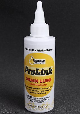 Prolink Progold Bike Chain Lube Lubricant Wet Or Dry Pro Gold 4oz Drip Bottle