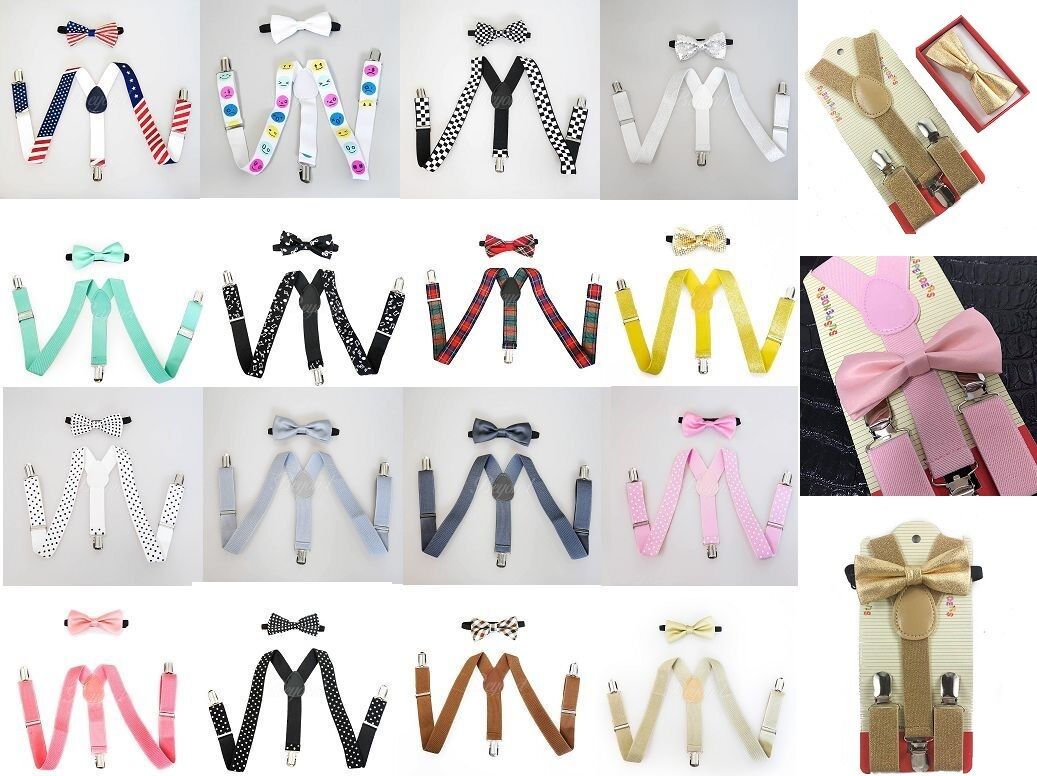 Suspender And Bow Tie Set For Baby Toddler Kids Boys Girls Children 0-5 Years