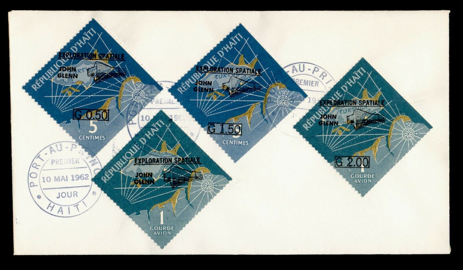 1962 Haiti Fdc Space Exploration Ovpt Combo